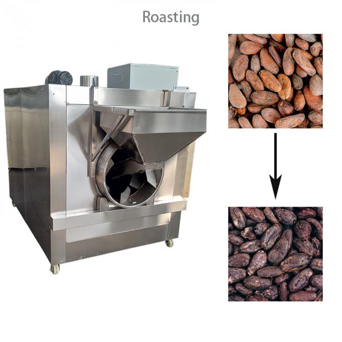 Cocoa Powder Processing Production Line Cocoa Powder Maker Roasting Peeling Milling Crushing Grinding Machine