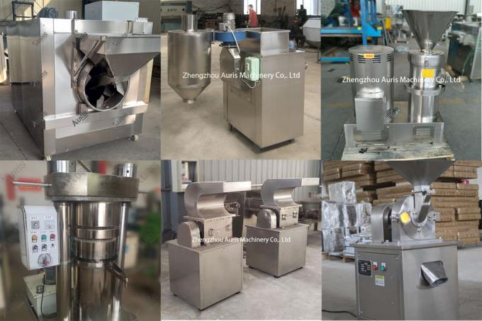 Cocoa Powder Processing Production Line Cocoa Powder Maker Roasting Peeling Milling Crushing Grinding Machine
