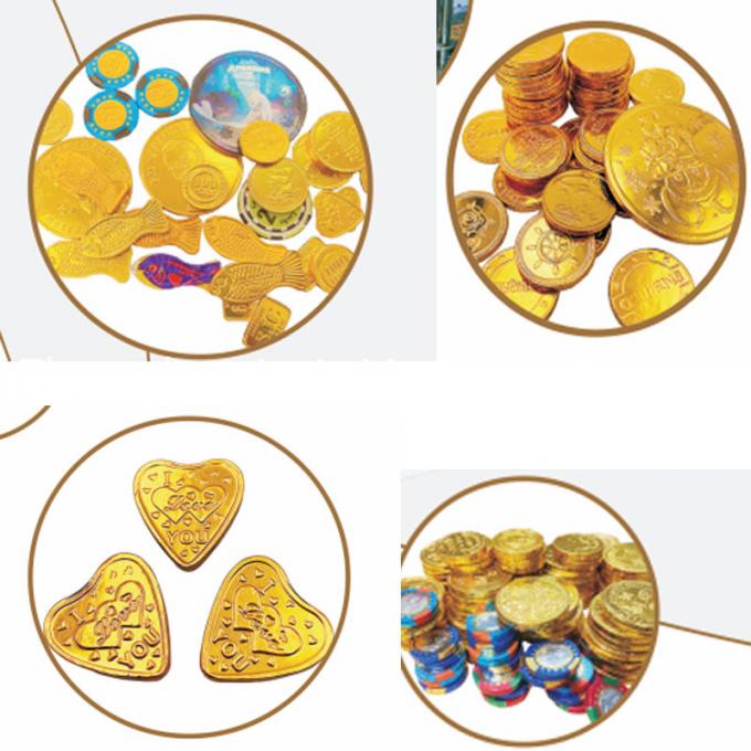 Heart Fish Shape Aluminium Foil Chocolate Chips Packaging Machine Golden Coin Chocolate Packing Machine for Sale