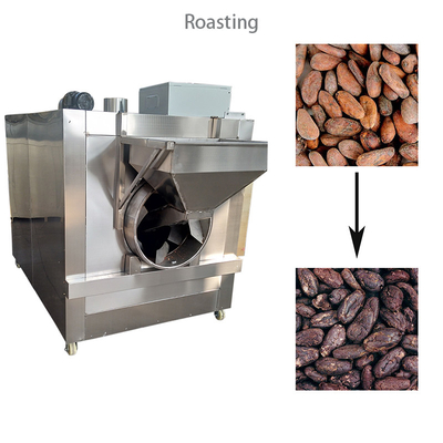 ACP Cocoa Powder Making Machine 200kg H Peeling Cocoa Bean Roaster Machine