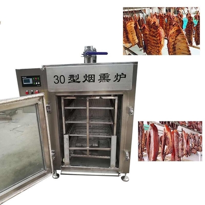 Stainless Steel 304 Meat Smoking Oven 30kg Batch Bacon Dried Sausage Smoke House