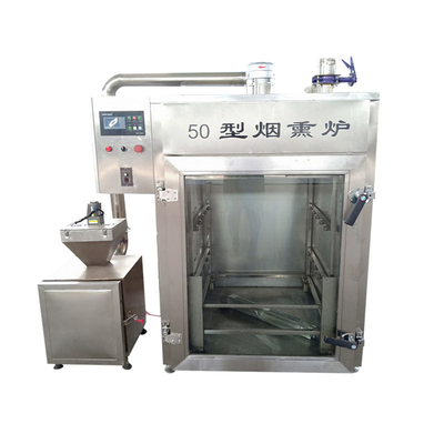 Sus304 Meat Smoking Machine 50kg Batch Air Dried Fish Smoking Oven House