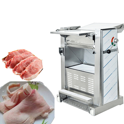 750w Automatic Pig Meat Cutting Machine Fatty Pork Skin Peeling Machine