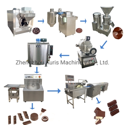 Cocoa Chocolate Processing Machinery 100kg Electric Peanut Butter Processing Line