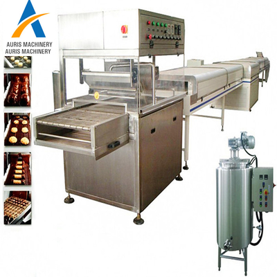 Stainless Steel Chocolate Enrober Machine Candy Cooling Tunnel Chocolate Moulding Line