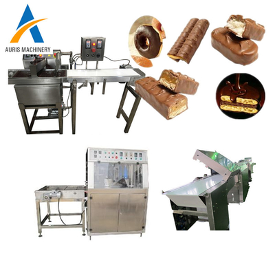 Stainless Steel Chocolate Enrober Machine Candy Cooling Tunnel Chocolate Moulding Line