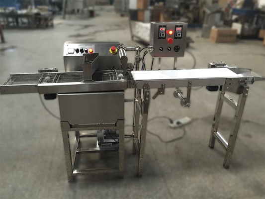 Stainless Steel Chocolate Enrober Machine Candy Cooling Tunnel Chocolate Moulding Line