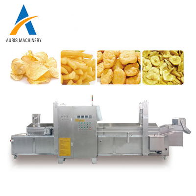 SUS304 Fryer Machine For Small Crispy Potato Chips Meat Continuous Frying Line