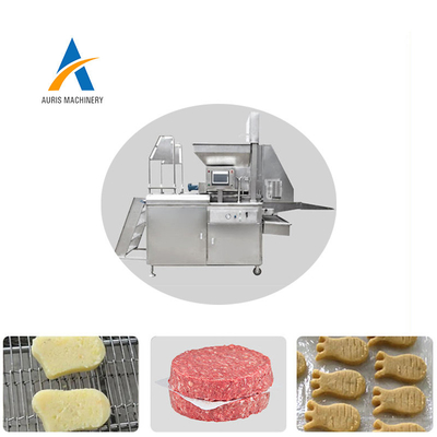 Chicken nuggets and beef burger processing Industrial automatic meat steak press raw patty forming bread making machine
