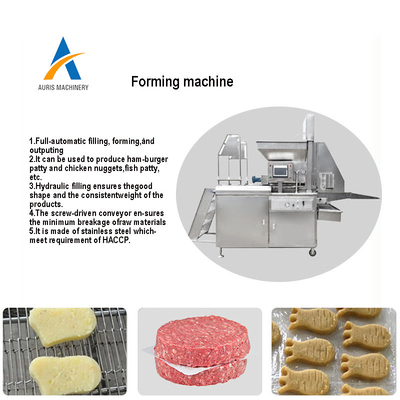 Chicken nuggets and beef burger processing Industrial automatic meat steak press raw patty forming bread making machine