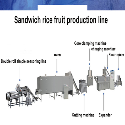Chocolate Jam Peanut Butter Sandwich Core Filled Rice Cracker Puffed Snack Food Production Line Processing Equipment